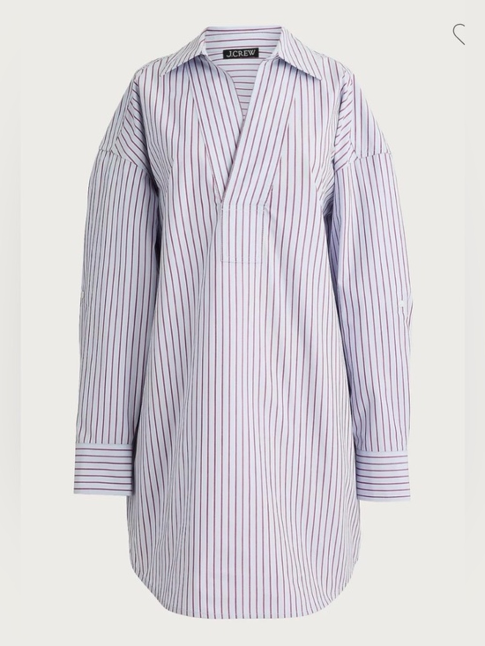 J. Crew Popover Tunic with Red Pinstripes